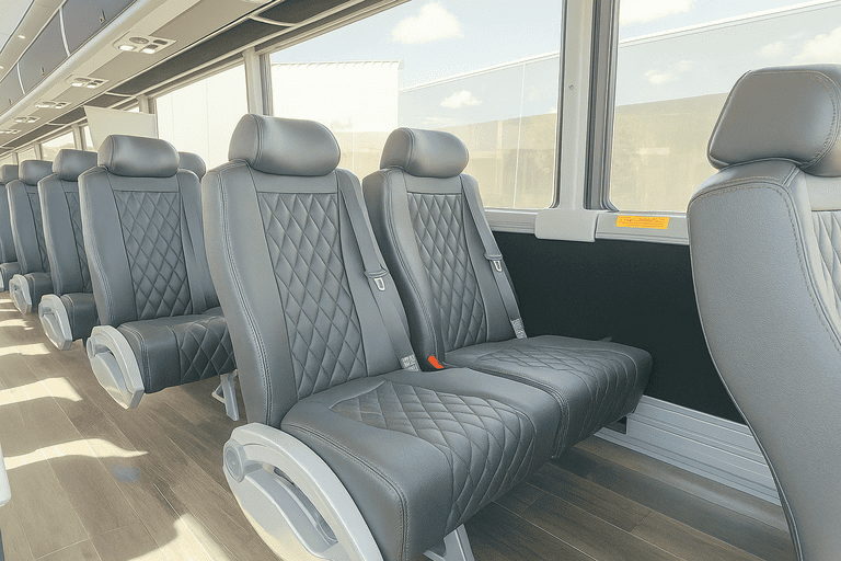 interior of Baltimore Shuttle Bus Rentals charter bus